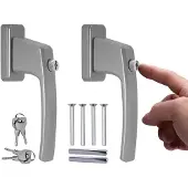 Famanu Abschließbare Fenstergriffe Aluminium (2 Stück) Silber
