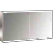 Emco prime 2 Lichtspiegelschrank, 1300 mm, 2 Türen, Unterputzmodell, 949706357, Farbe: aluminium/weiß