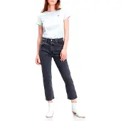 Levi's Damen Jeanshose 501 Crop High Rise, Straight Fit, Schwarz (Mesa Cabo Fade