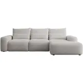 Selsey Carnos – Ecksofa mit Schlaffunktion, Lendenkissen, wasserabweisendem Chenille, Grau, rechts