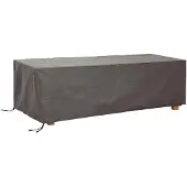 Perel Outdoor-Abdeckung für Tische bis 220 cm, grau, rechteckig, 225 cm x 105 cm x 75 cm