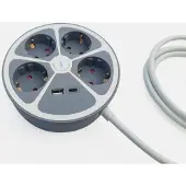 Technaxx TX-262 Steckdosenleiste 4 Schutzkontakt-Steckdosen & 2 USB-Ports 1,5 m Kabel