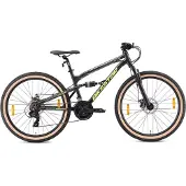 Bikestar Vollgefedert Aluminium Mountainbike 26 Zoll, 21 Gang Shimano Schaltung mit Scheibenbremse | 16 Zoll Rahmen Fully MTB Erwachsenen- und Jugendfahrrad | Schwarz