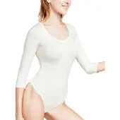 Falke Silk Touch Damen Body, XS, Weiß, Uni, Baumwolle