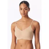 Schiesser Bustier "Invisible Soft" Mikrofaser, herausnehmbare Pads, V-Ausschnitt, Lasercut-Abschlüsse