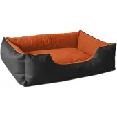BedDog Hundebett LUPI Hundesofa Hundekissen waschbar,ORANGE-GARDEN (schwarz/orange),(M) ca. 70x55x18cm