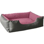 BedDog Hundebett LUPI Hundesofa Hundekissen waschbar,PINK-ROCK (grau/rosa),(L) ca. 80x65x18cm