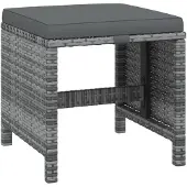 vidaXL 21-tlg. Garten-Essgruppe mit Kissen Poly Rattan Grau