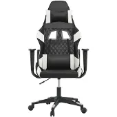 vidaXL Gaming-Stuhl mit Massagefunktion Schwarz und Weiß Kunstleder
