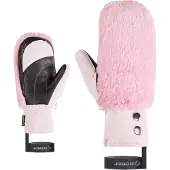 Ziener Fäustlinge "KATNISS-Z DAMEN", Damen, Gr. L, rosa (shell pink), Materialmix, Handschuhe Fäustlinge, wasserabweisend, extra warm, Kunstfell, Lederinnenhand