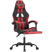vidaXL Gaming-Stuhl mit Fußstütze Schwarz und Rot Kunstleder