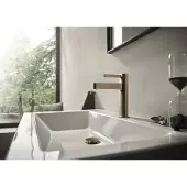 Hansgrohe Finoris Einhebel-Waschtischarmatur 110 CoolStart mit Push-Open Ablaufgarnitur, Ausladung 139mm, 76024140, Farbe: Brushed Bronze