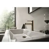 Hansgrohe Finoris Einhebel-Waschtischarmatur 100 CoolStart mit Push-Open Ablaufgarnitur, Ausladung 126mm, 76012140, Farbe: Brushed Bronze