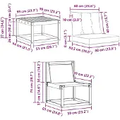vidaXL Outdoor-Sofagarnitur 5 stk. Natur und Creme