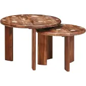 vidaXL Nesting-Couchtische 2 stk. Mehrfarbig Ø 50 x 40 cm