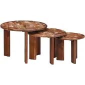 vidaXL Nesting-Couchtische 3 stk. Mehrfarbig Ø 54 x 40 cm