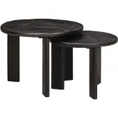 vidaXL Nesting-Couchtische 2 stk. Schwarz Ø 50 x 40 cm