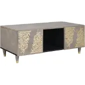vidaXL Couchtisch Grau 100 x 54 x 40 cm Massivholz Mango