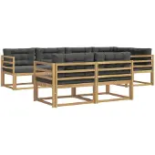 vidaXL Outdoor-Sofagarnitur 6 stk. Weiß und Anthrazit Polyester