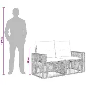 vidaXL Gartensofa-set 6 stk. Schwarz und Cremeweiß Poly-Rattan