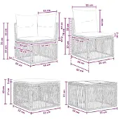 vidaXL Gartensofa-set 6 stk. Grau Poly-Rattan