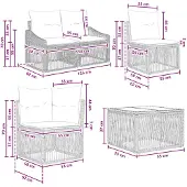 vidaXL Gartensofa-set 11 stk. Grau Poly-Rattan
