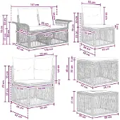 vidaXL Gartensofa-set 9 stk. Grau Poly-Rattan