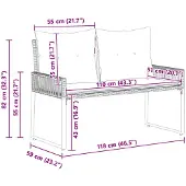 vidaXL Bank Outdoor 2 -Seater 4 stk. 110 x 59 x 82 cm Poly-Rattan