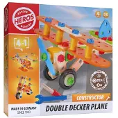 Heros Konstruktionsspielzeug - 4-in-1, Doppeldeckerflugzeug, 90 Teile