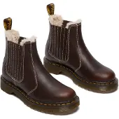 Dr. Martens Winterboots "2976 Leonore II" Blockabsatz, Stiefelette, Schlupfboots mit Fellimitat am Schaftrand