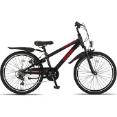 Altec Kinderfahrräder Jungen Dakota MTB 24 Zoll Jungen 7G Felgenbremse Schwarz