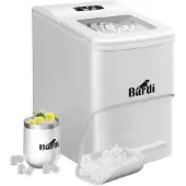 Bardi Eiswürfelmaschine – 2 Liter – 12 kg Eiswürfel in 24 Stunden – mit Eisschaufel – inklusive r Thermoskanne und Eisschaufel – Weiß