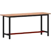 vidaXL Hochwertige Werkbank 180x55x81,5 cm Massivholz Buche und Metall, Werkbänke DE14335