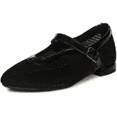 MACIEJKA Klassische Damen Ballerinas Schwarz aus Stoff und Naturleder mit dezentem Riemen