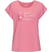Vivance Pyjamaoberteil DREAMS, Damen, Gr. 32/34, pink, Single Jersey, Obermaterial: 100% Baumwolle, unifarben, bequem hüftlang, Rundhals, angeschnitten, Shirts Pyjamaoberteil, mit schönem Frontprint