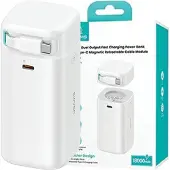 Markenlos Portable Powerbank mit abziehbarer USB-C Kabel 18000 mAh schnelle Ladung XMF Serie weiß/weiß 20KCD21602 (US-CD216)