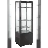 GastroHero Kühlvitrine ECO – 235 Liter, schwarz, mit LED-Beleuchtung, 4 höhenverstellbaren Rosten, energiesparend, ideal für Gastronomie & Verkauf