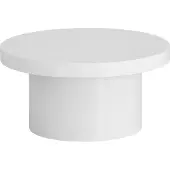 Wohnling Couchtisch 60x60x30 cm Weiß Sofatisch in Hochglanz Modern Wohnzimmertisch Rund Loungetisch in Pilz-Form Kaffeetisch Beistelltisch Klein