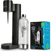 Extralink HydroSpark Wassersprudler Schwarz mit CO2-Zylinder