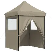 vidaXL Partyzelt 200 x 200 x 306 cm Taupe Oxford-Stoff