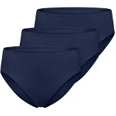 Schiesser Slip "Essentials", Damen, Gr. 38, Single Jersey, blau (801, admiral), Single Jersey, Obermaterial: 95% Baumwolle, 5% Elasthan, figurbetont, Unterhosen Slip, mit perfekter Passform