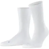 Falke Run Rib Crew Unisex Socken, 42-43, Weiß, Rippe, Baumwolle