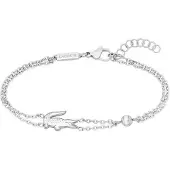 Lacoste Krokodilleder Edelstahlgliederarmband
