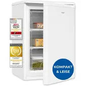 Exquisit Gefrierschrank GS80-031E weiss | Nutzinhalt: 86 L | 4-Sterne-Gefrieren | Türanschlag wechselbar | Standgerät