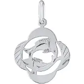 Silvego Silver pendant zodiac sign Pisces - four-leaf clover SILVEGOB10281S03