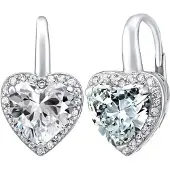 Silvego Silver heart earrings with zircon LPS0629EW