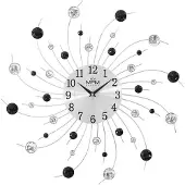 MPM -Quality Starlino Wanduhr Metall Silber 50 x 50 cm lautlos
