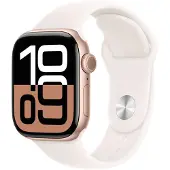 Apple Watch Series 10 Aluminium 42 mm (2024) | GPS + Cellular | roségold | Sportarmband S/M | Blassrosa