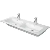 Duravit ME by Starck Möbel-Doppelwaschtisch, mit Überlauf, ohne Hahnlöcher, 1300mm, 233613AA60