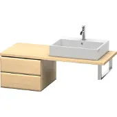 Duravit L-Cube Unterschrank für Konsole, 2 Schubkästen, 520x400x547mm, LC583707171, Farbe: Mediterrane Eiche Echtholzfurnier